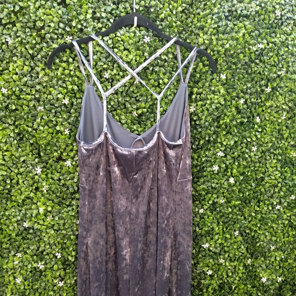 Blue grey velvet dress NWOT - Picture 3 of 6